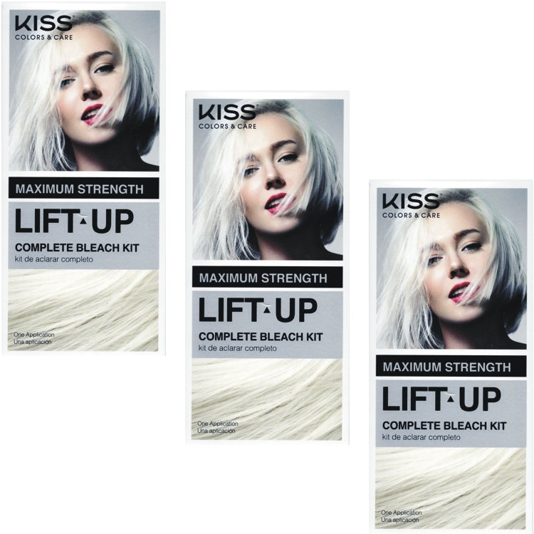 Pack of 3 Kits - Kiss Lift-Up Maximum Strength Complete Bleach Hair Color Kit