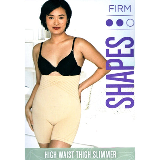 Maidenform Firm High  Waist Thigh Slimmer Shapewear - SES078/Beige (Size Small) Targeted Tummy Support