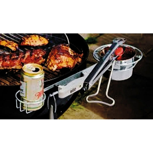Grilly Goat Set Sauce Pot Caddy with Stainless Steel Sauce Pot (2-Piece Set)
