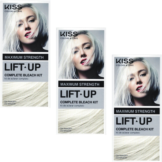 Pack of 3 Kits - Kiss Lift-Up Maximum Strength Complete Bleach Hair Color Kit