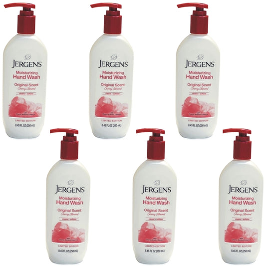 Pack of 6 - Jergens Cherry Almond Moisturizing Liquid Hand Soaps - Original Scent (8.45 fl. oz.) Pump Bottles