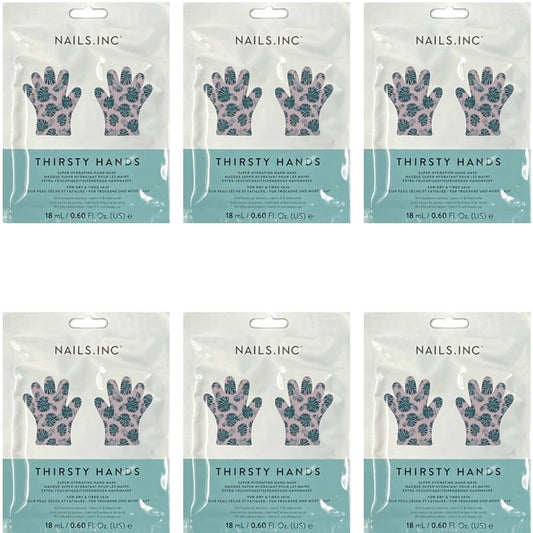 Nails Inc. Thirsty Hands Super Hydrating Hand Mask Gloves (1 Pair Pack) With Botanical Extracts, Vitamin E, Shea Butter - Dollar Fanatic